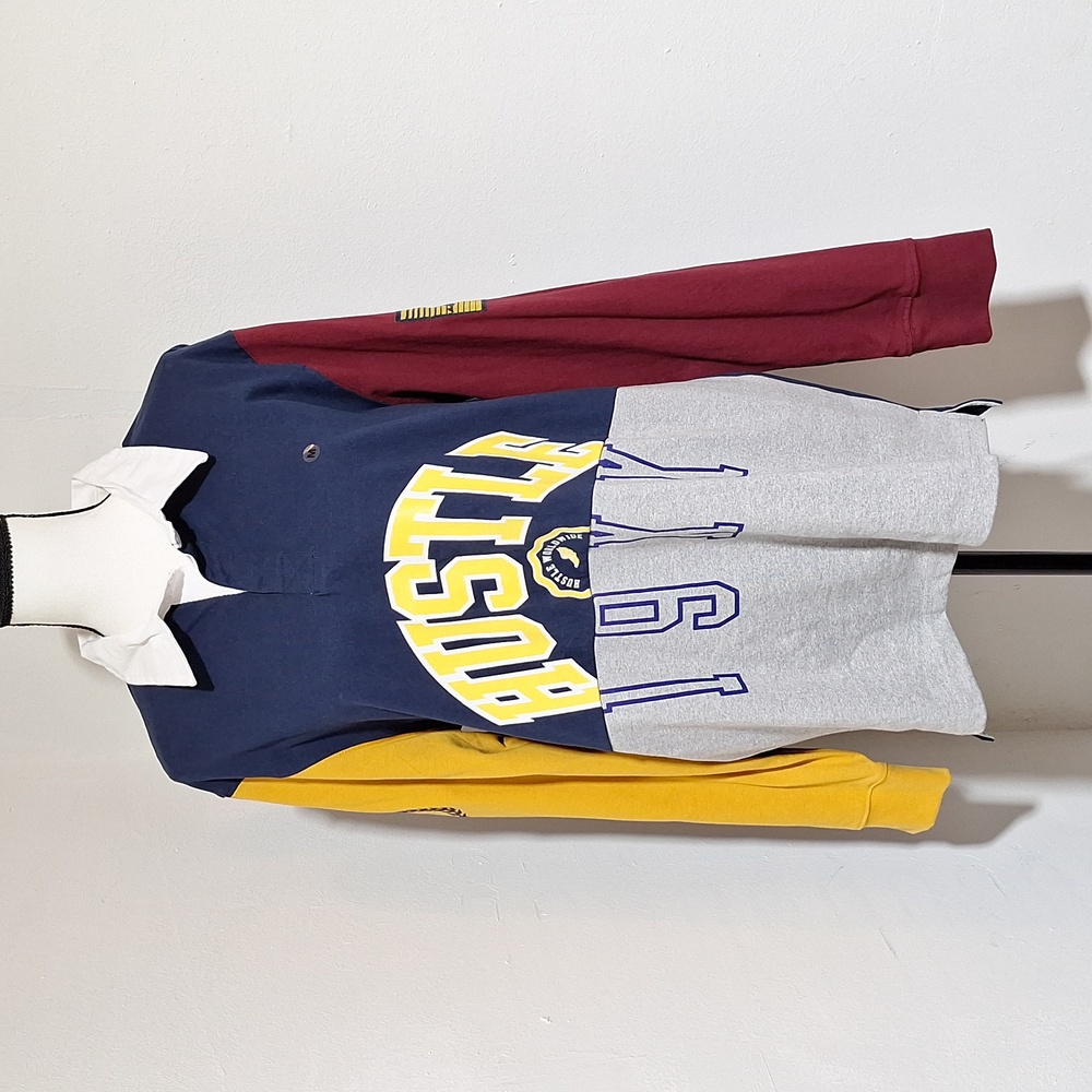 Rue 21 Multicolor Long Sleeve "Hustle 19XX" Collared Men's Shirt M